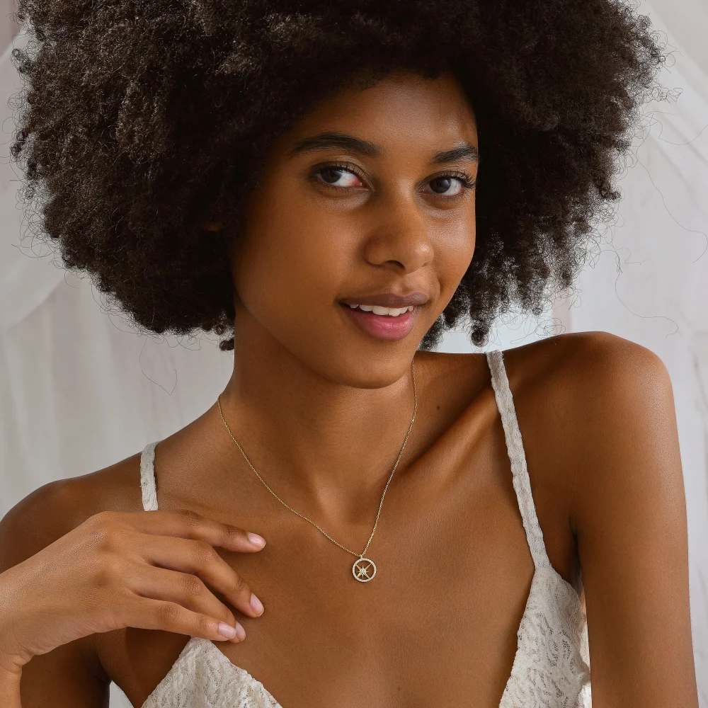 925 Ayar Gümüş Kuzey Yıldızı Kolye