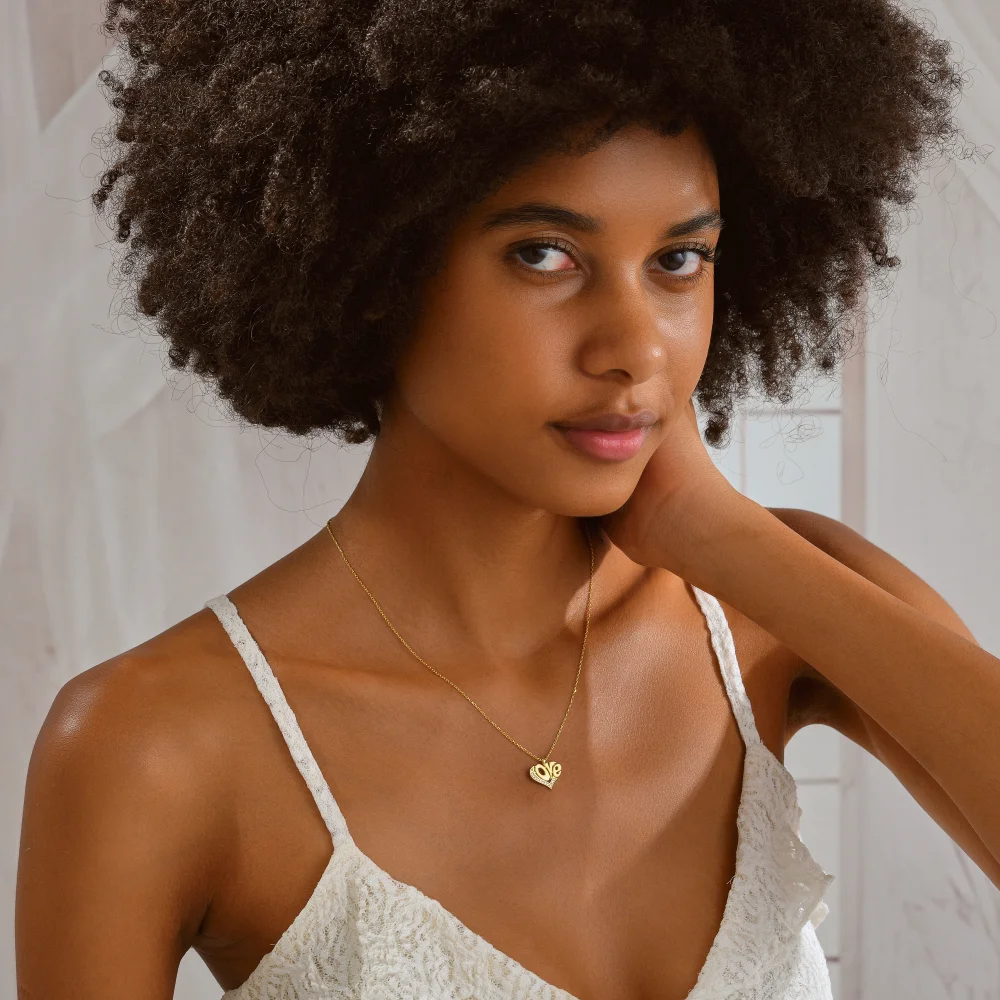 925 Ayar Gümüş Love Kalp Kolye