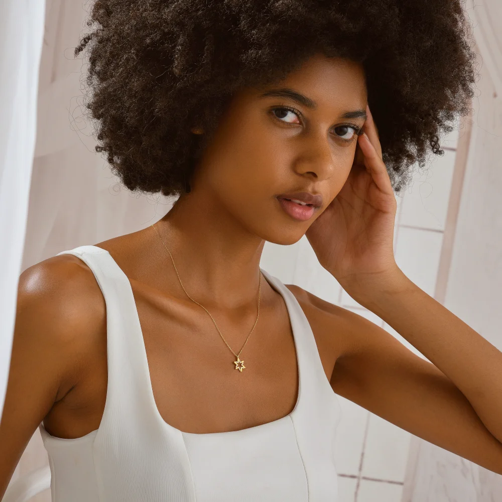 925 Ayar Gümüş Modern Yıldız Kolye