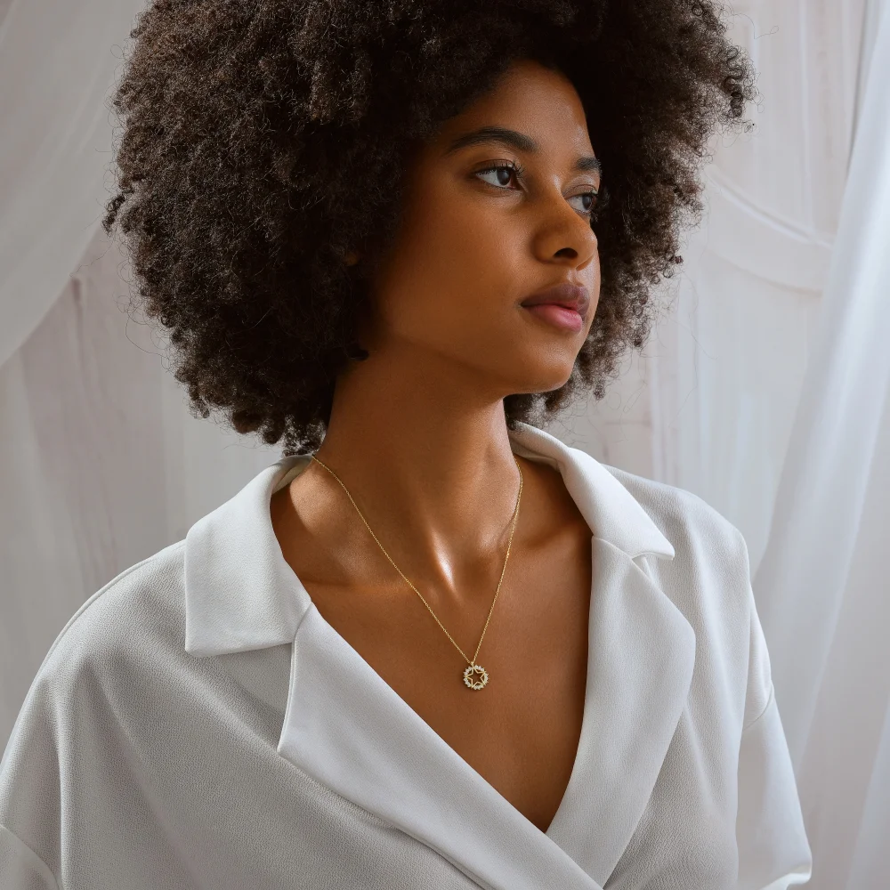 925 Ayar Gümüş Parlayan Yıldız Kolye