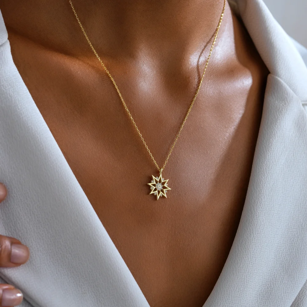 925 Ayar Gümüş Parlayan Yıldız Kolye