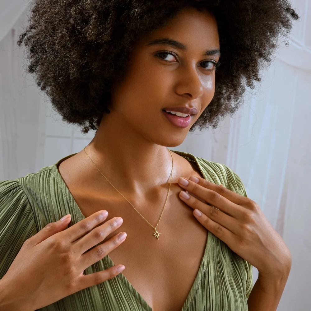 925 Ayar Gümüş Parlayan Yıldız Kolye