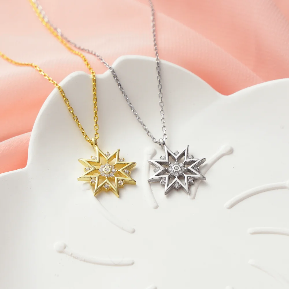 925 Ayar Gümüş Parlayan Yıldız Kolye