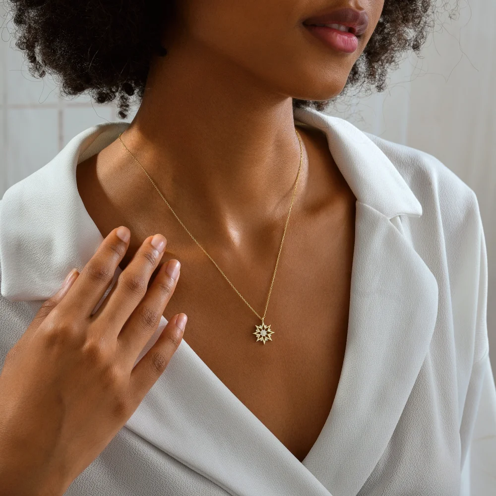 925 Ayar Gümüş Parlayan Yıldız Kolye