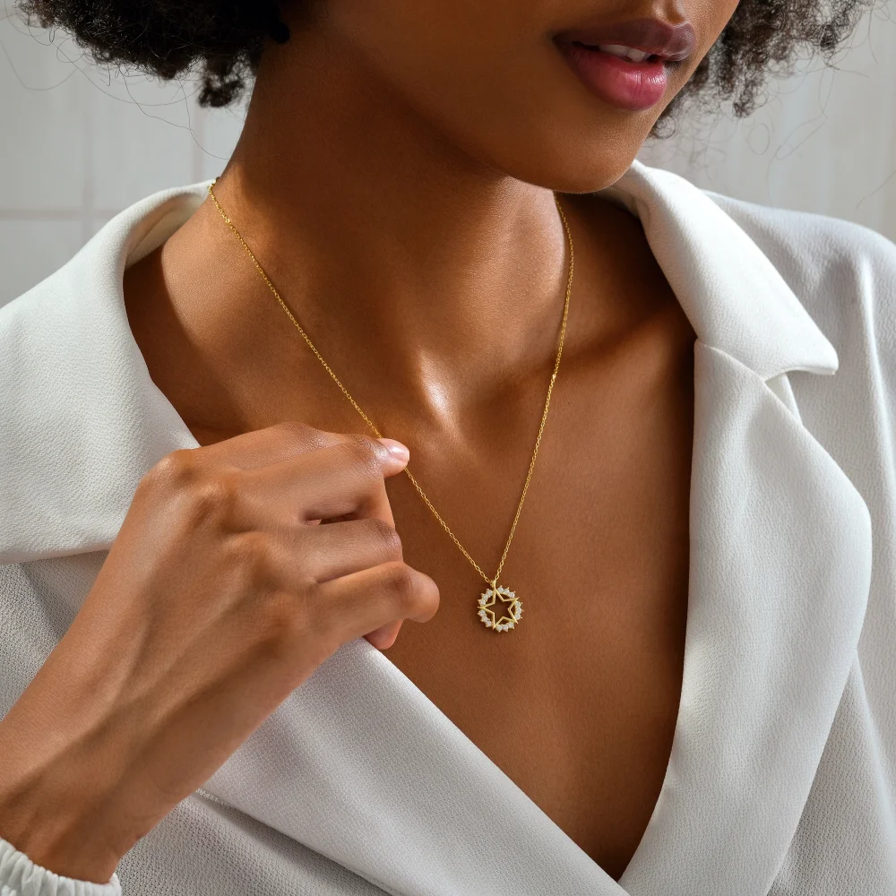 925 Ayar Gümüş Parlayan Yıldız Kolye