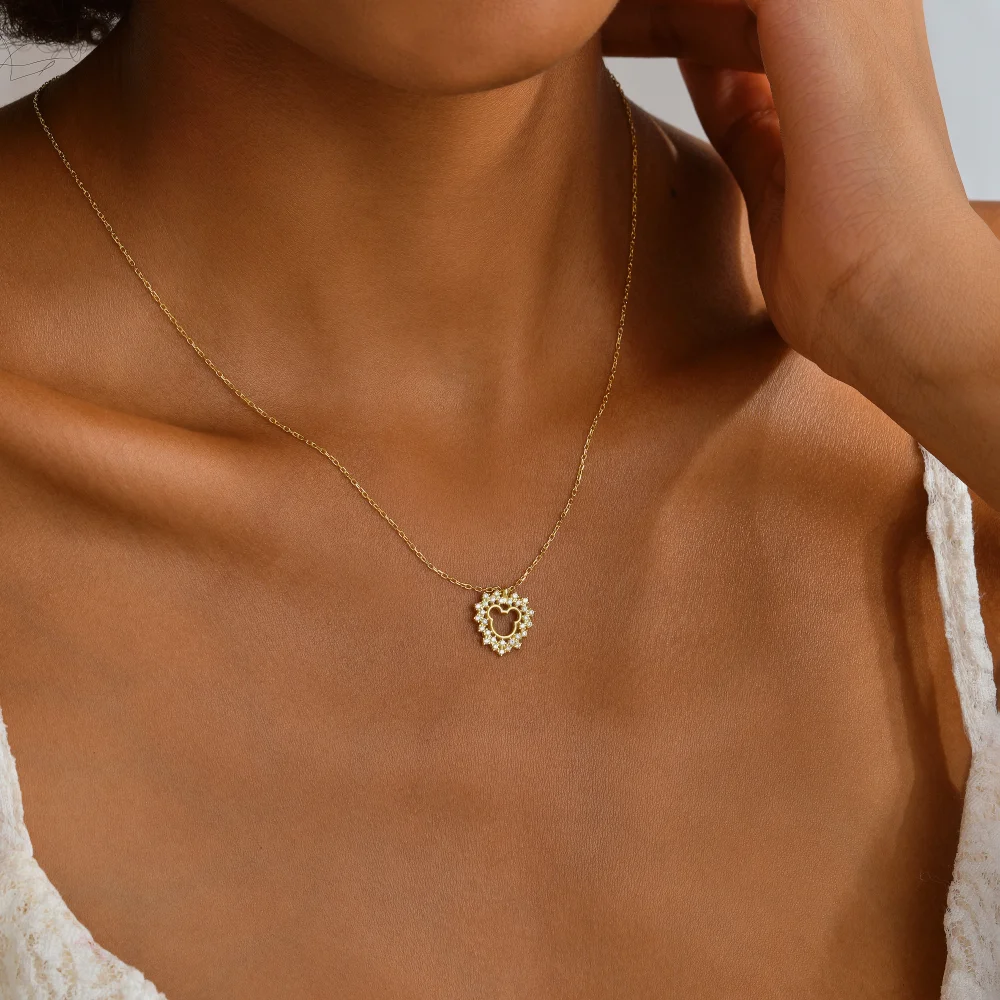 925 Ayar Gümüş Sevimli Kalp Kolye