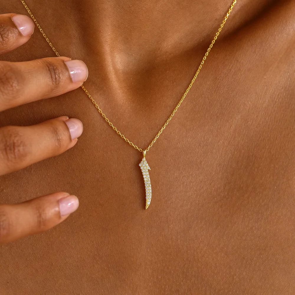 925 Ayar Gümüş Taşlı Elif Kolye