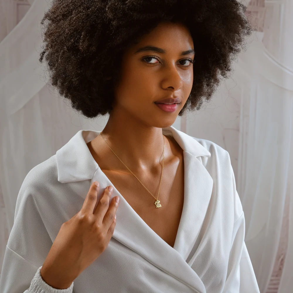 925 Ayar Gümüş Taşlı Sevimli Maymun Kolye