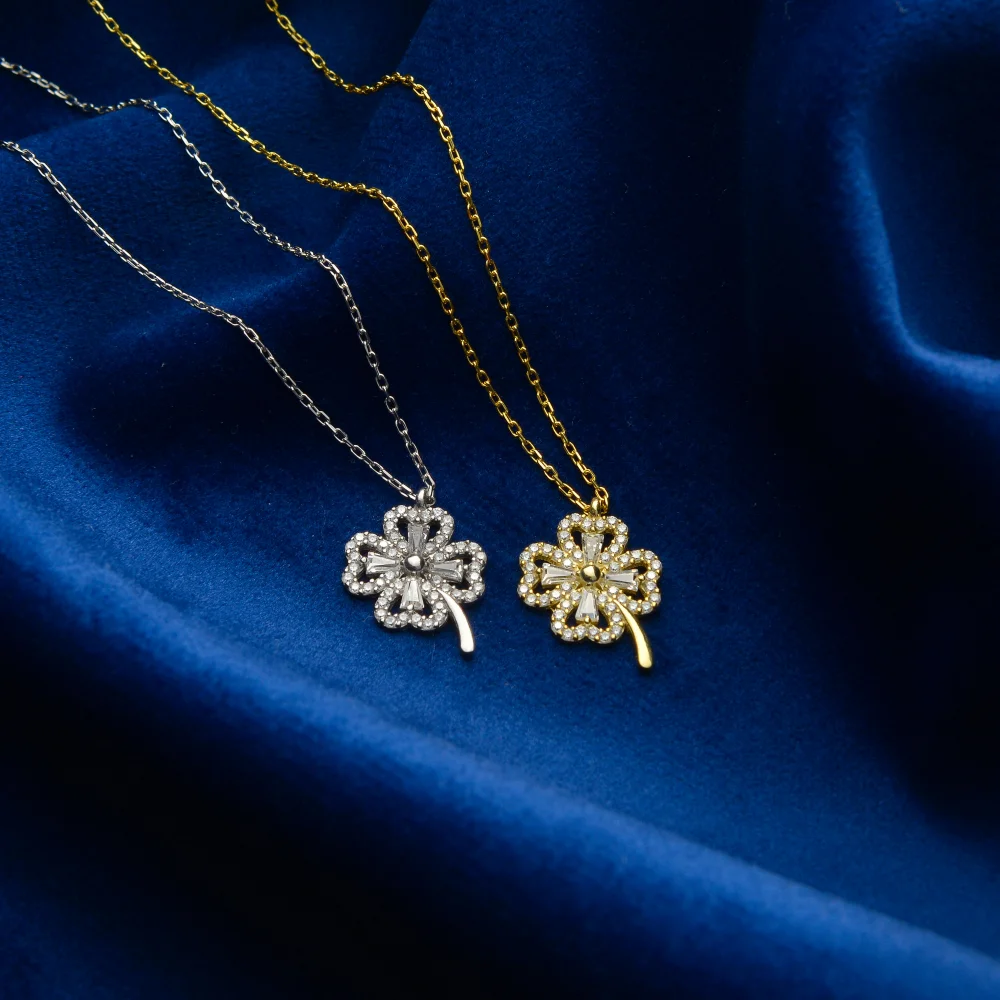 925 Ayar Gümüş Yonca Şans Kolyesi