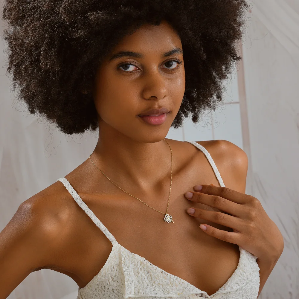 925 Ayar Gümüş Yonca Şans Kolyesi