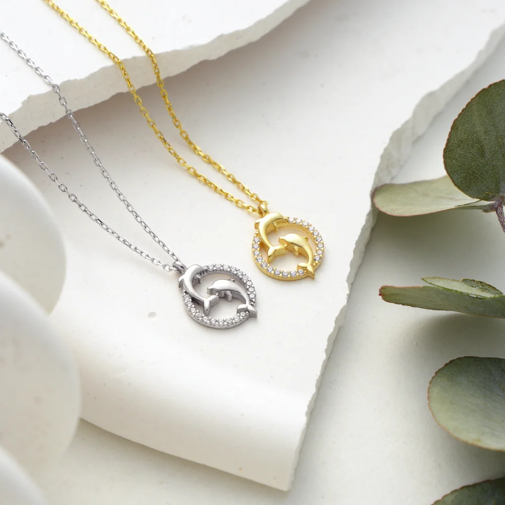 925 Ayar Gümüş Yunusların Dansı Kolye