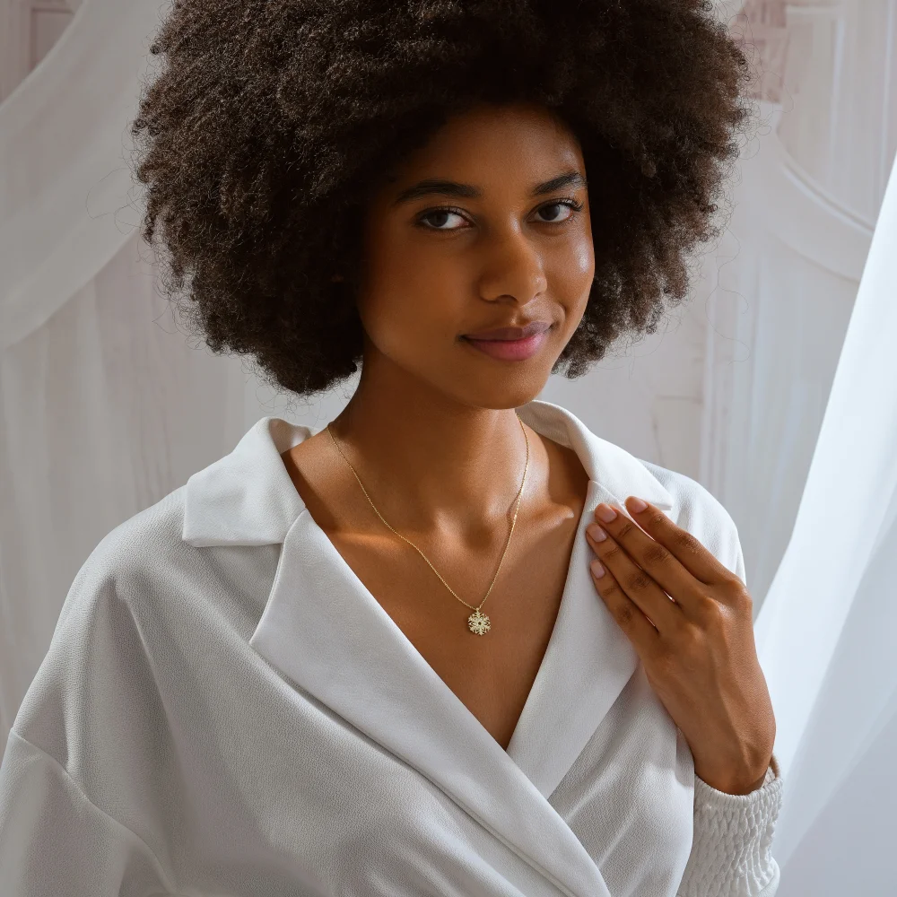 925 Ayar Gümüş Zarif Çiçek Motifli Kolye