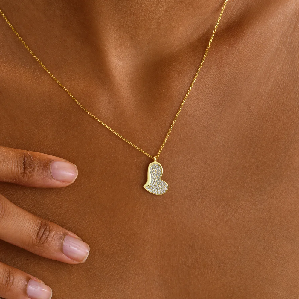 925 Ayar Gümüş Zarif Kalp Kolye