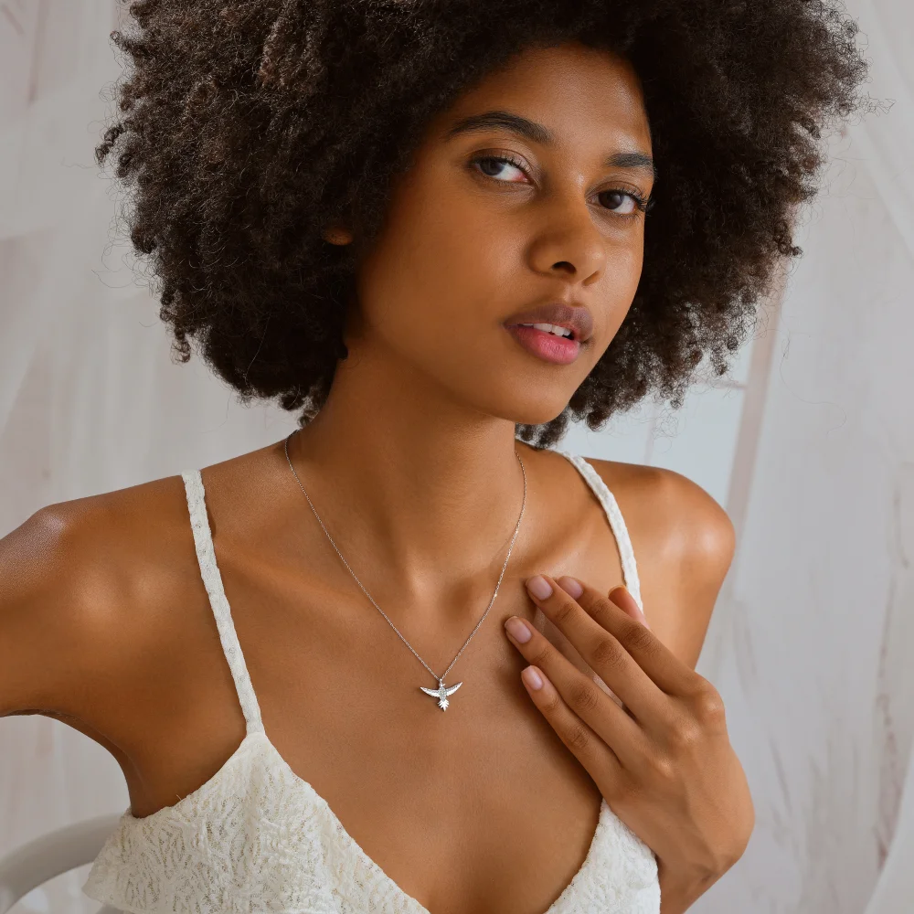 Barış ve Umut Sembolü Kuş Kolye 925 Ayar Gümüş