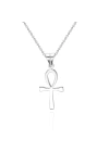 925 Ayar Gümüş Sade Ankh Unisex Kolye