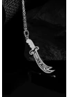 925 Ayar Gümüş Hz. Ali Yazılı Zülfikar Kılıç Kolye