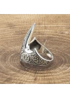 925 Ayar Gümüş Kalem İşleme Model Erkek Okçu Zihgir Yüzüğü