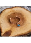 925 Ayar Gümüş Ayarlanabilir Halat Motifli Göz Detaylı Kadın Yüzük - Rose Gold