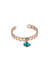 925 Ayar Gümüş Ayarlanabilir Halat Motifli Göz Detaylı Kadın Yüzük - Rose Gold