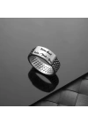 925 Ayar Gümüş Forse Zincir Motifli Üstü Kişiselleştirilebilir Erkek Yüzüğü