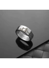 925 Ayar Gümüş Forse Zincir Motifli Üstü Kişiselleştirilebilir Erkek Yüzüğü