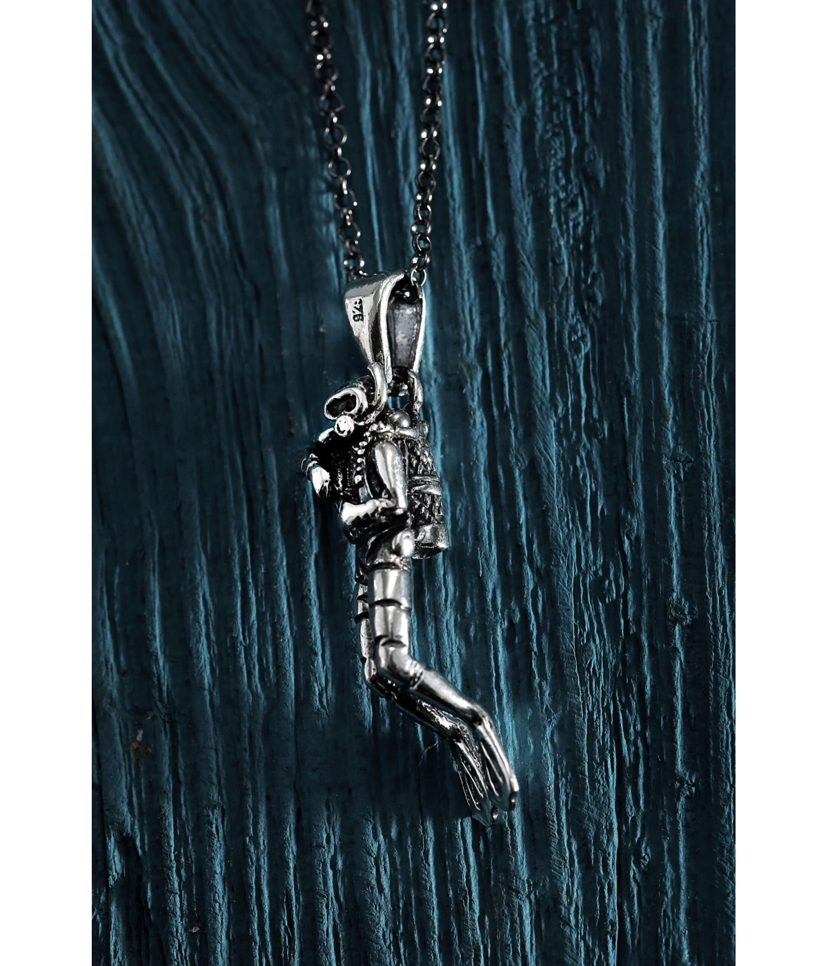 925 Ayar Gümüş Scuba Diving Dalgıc Model Erkek Kolye