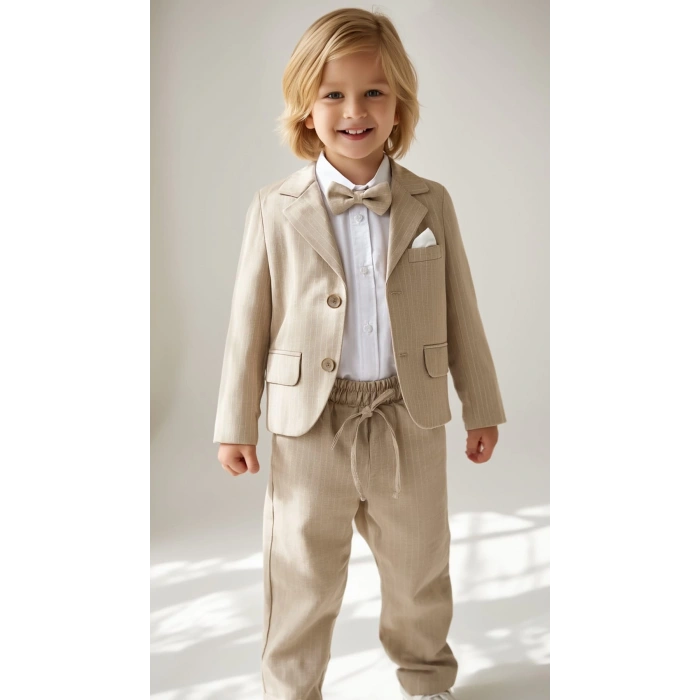 3 LÜ CEKET TAKIM  ÇİZGİLİ LÜX TAKIM