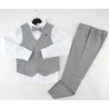 3 DÜĞME YELEKLİ ÇİZGİLİ TAKIM