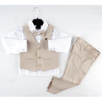 ÇİZGİLİ 3 DÜĞME YELEK TAKIM