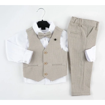 ÇİZGİLİ LİKRALI 3 DÜĞME YELEK