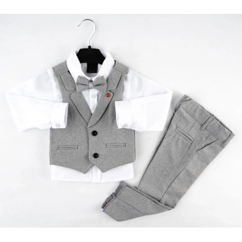 YAKALI YELEK DÜZ REN 3LÜ TAKIM