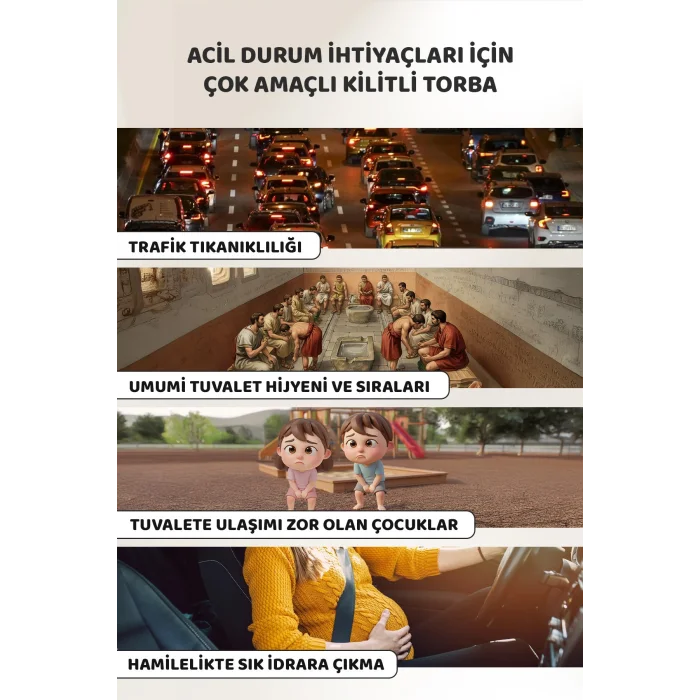 Taşınabilir lazımlık Pisuvar 10 Adet idrar Torbası Seyahat Emici Pedli Portatif Katlanabilir Tuvalet