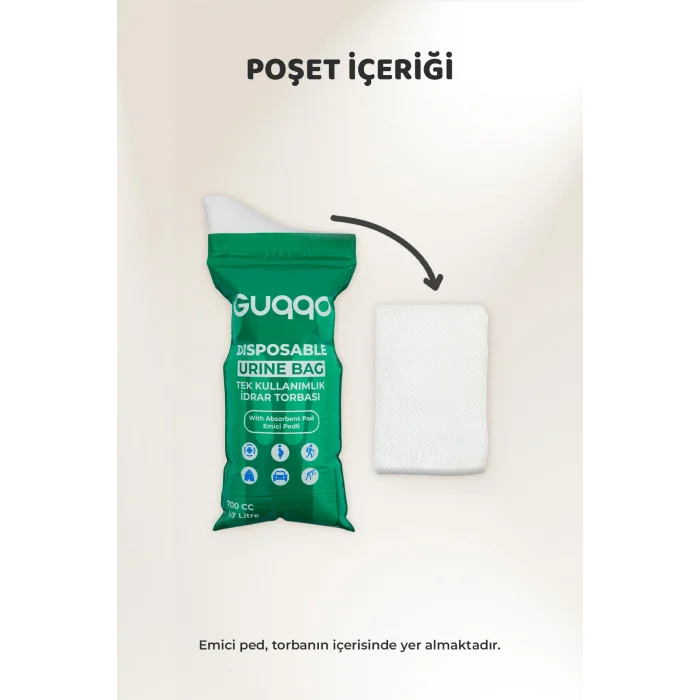 Taşınabilir lazımlık Pisuvar 10 Adet idrar Torbası Seyahat Emici Pedli Portatif Katlanabilir Tuvalet