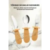 Silikon Saplı Bebek Çelik Çatal Kaşık Bıçak Seti, 316L Çelik, BLW, Saklama Kutulu, Turuncu