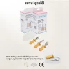 Silikon Saplı Bebek Çelik Çatal Kaşık Bıçak Seti, 316L Çelik, BLW, Saklama Kutulu, Turuncu