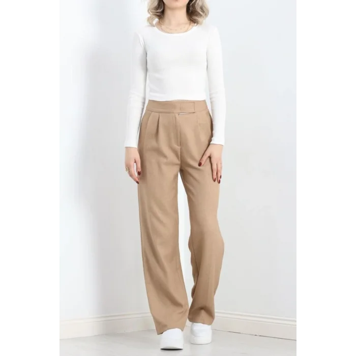 SBN Kadın Kaşkorse Bisiklet Yaka Crop Bluz Ekru