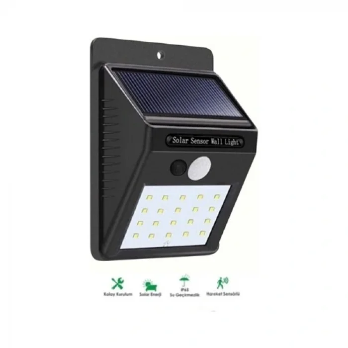 Buğz Kablosuz Solar LED Lamba | Bahçe, Veranda, Merdiven Işığı, Otomatik Aç-Kapa Sensörlü