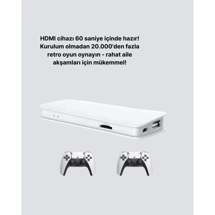 20.000 Yüklü Oyunlu Kablosuz Retro Oyun Konsolu 4K Destekli