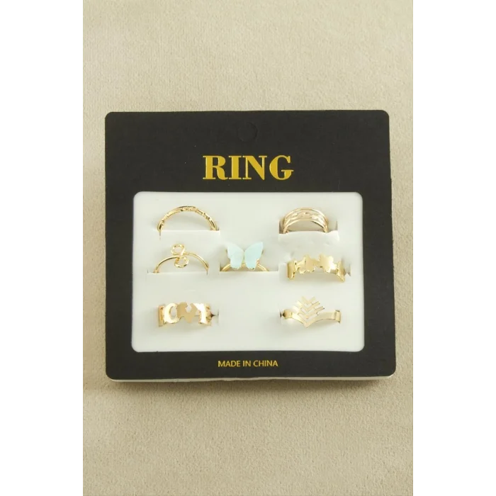 7 Adet Kelebek Lüks Eklem Yüzük