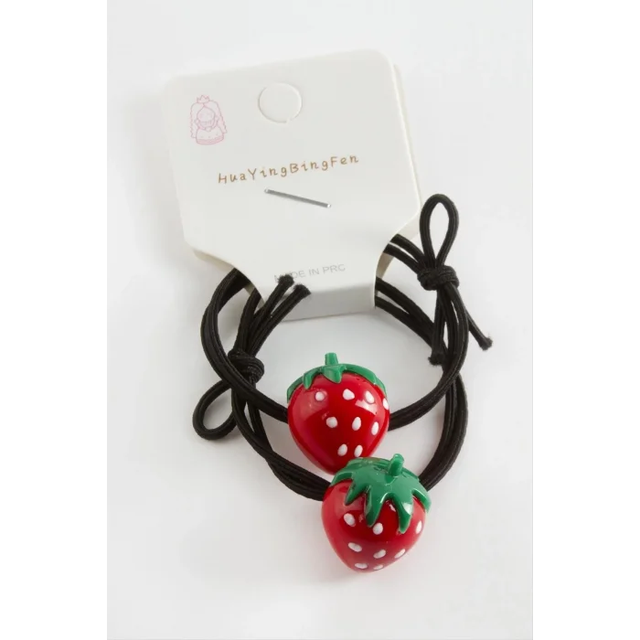 Çilek Lastikli Toka 2 Adet