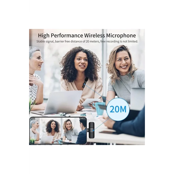 Lightning Girişli Iphone Uyumlu Ikili Kablosuz Yaka Mikrofonu Youtube Facebook Tiktok Vlog