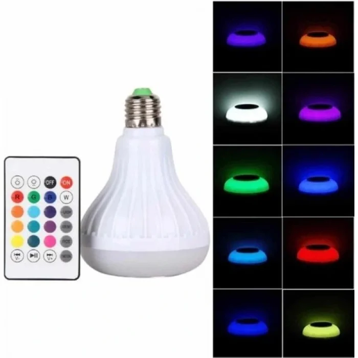 Buğz Kumandalı Rgb LED Işık Bluetooth Hoparlör Ses Lambası Renkli Ampul