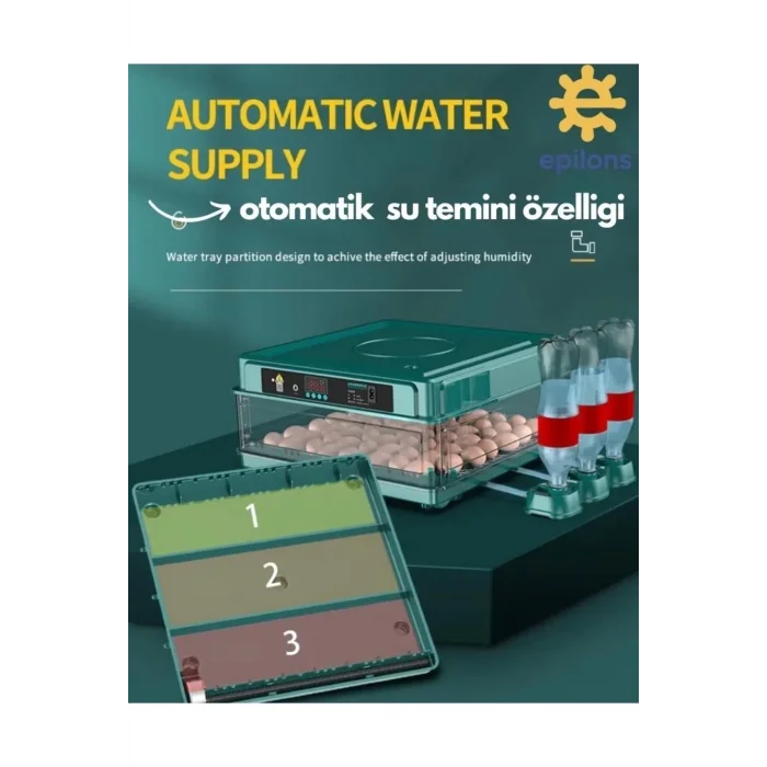 Otomatik Kuluçka Makinesi (130 Yumurta) Tavuk, Bıldırcın Güvercin Hindi Kaz , Wifi Kamera İle İzleme