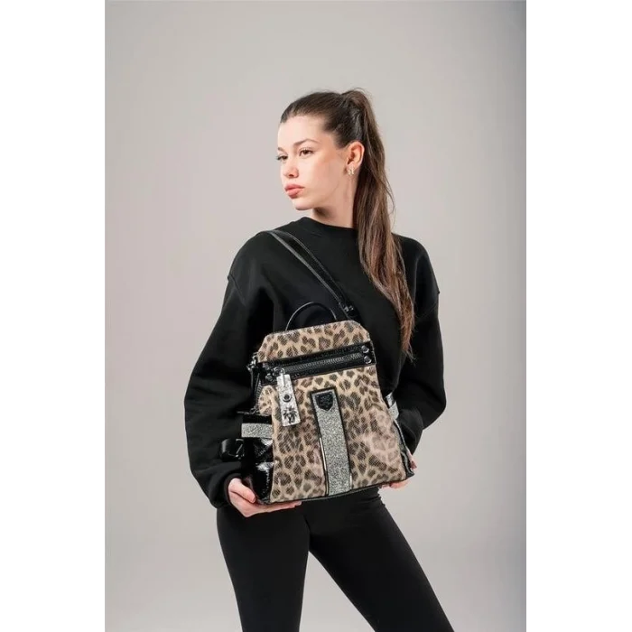 Poge Leopar Cilt Kol Ve Sırt Çantası