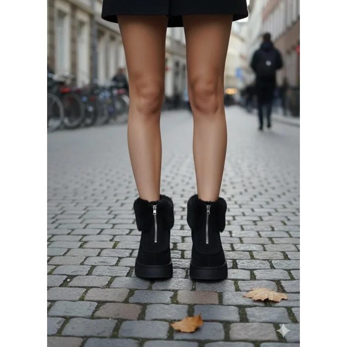 Zinya Siyah Süet Bot