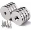 1 Adet 25x10/5x5,5 Mm Neodyum Mıknatıs Havşa Delikli Magnet Vida Atılabilir N35 Nikel Paslanmaz