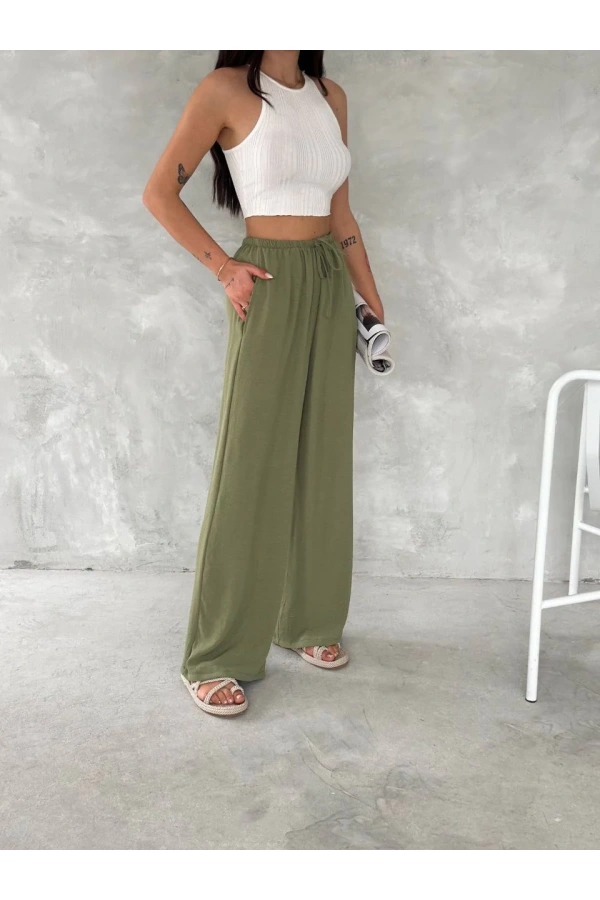 Ayrobin Oversize Kadın Pantalon - Mint Yeşili