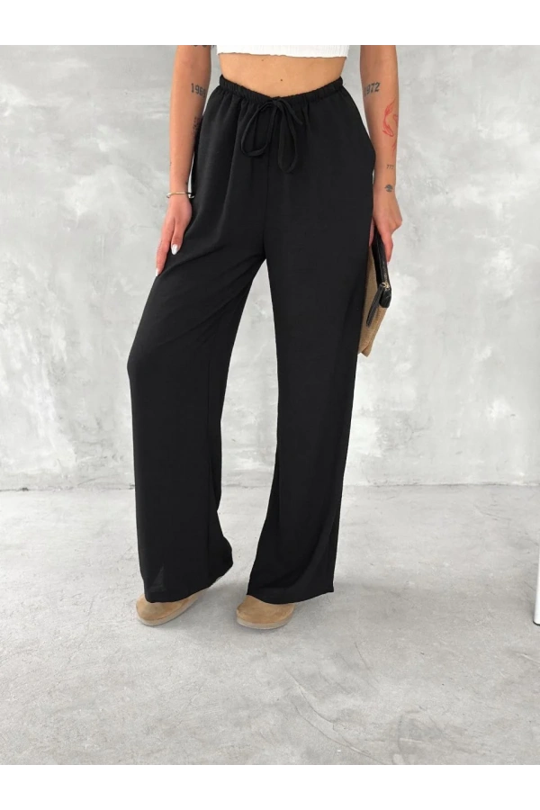 Ayrobin Oversize Kadın Pantalon - Siyah