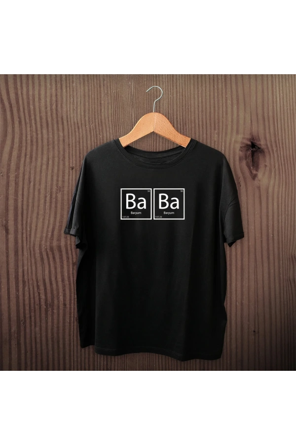 Babalar Günü Baskılı T-shirt - Siyah