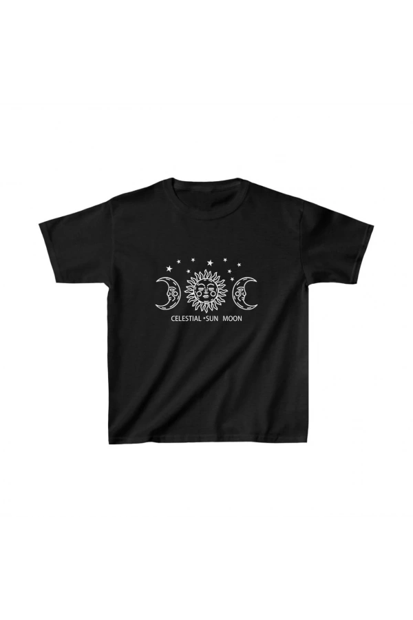 Çocuk Unisex Baskılı T-Shirt - Siyah